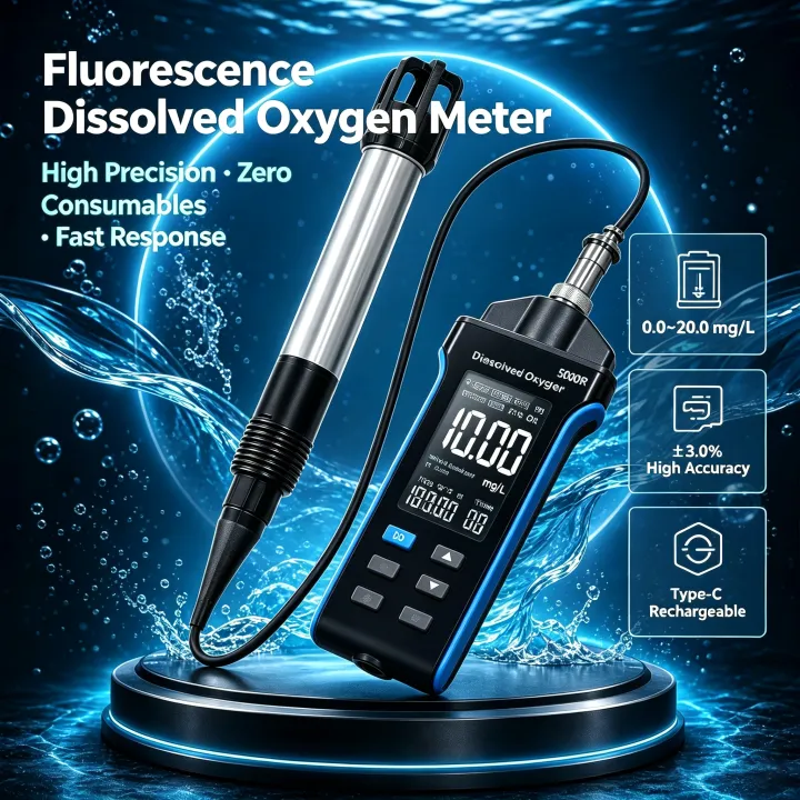 Do Oxygen Meter - HoldPeak Floresans Çözünmüş Oksijen Ölçer DO